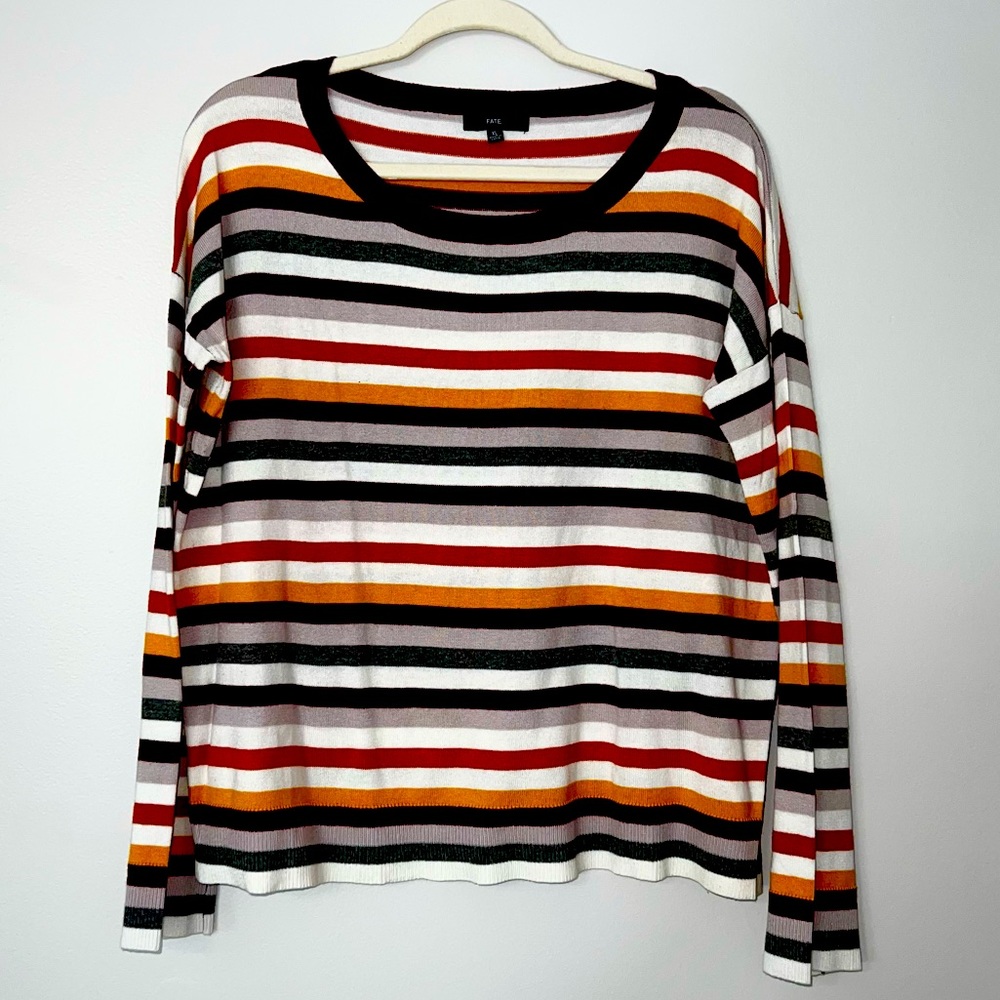 Scoop Neck Cotton Knit Sweater Size XL